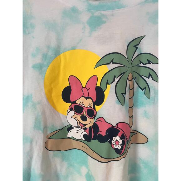 Disney Minnie Mouse Beach Vacation Blue Tie Dye Shirt Sleeve Size 2X - Picture 4 of 4